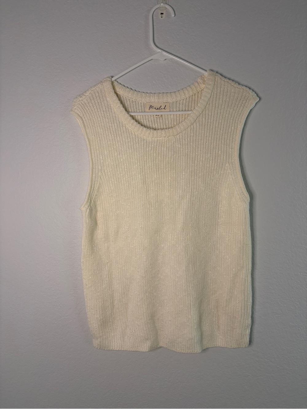 NEW Marled Brand Cream Sleeveless Crewneck Sweater Tank XL